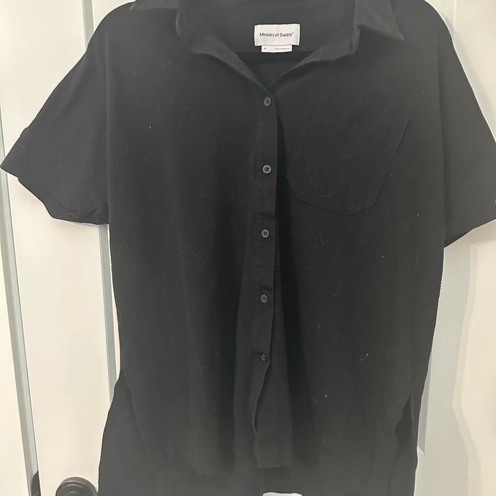 Ministry of Supply Classic Black Button-Down Shirt